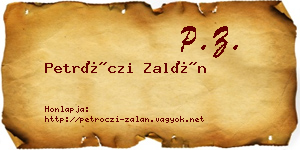 Petróczi Zalán névjegykártya